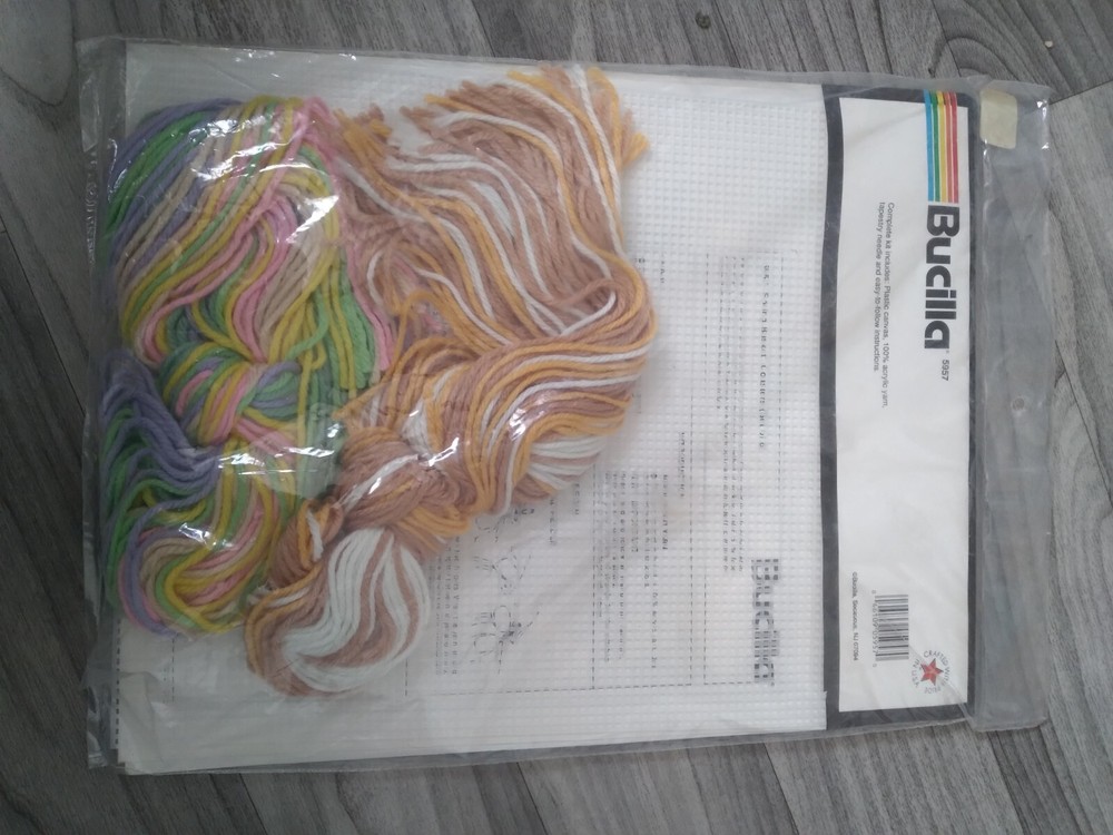 Bucilla 3D Needlepoint Kit Spring Basket Coasters #5957