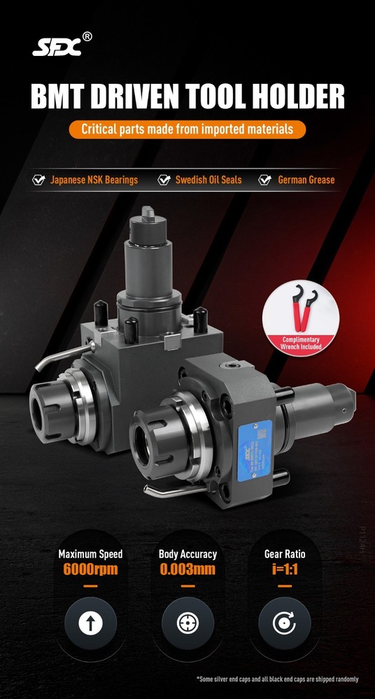 BMT40-0°-ER20 Live Tool Holder BMT Driven Tool Holder External Clamping