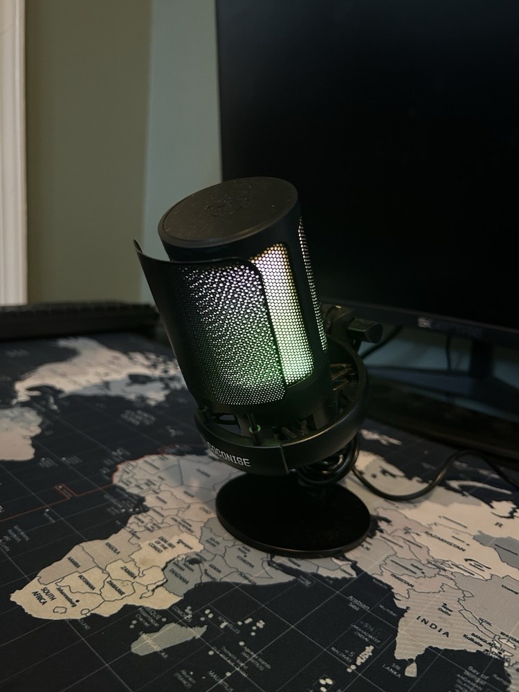 COCONISE RGB USB Freestanding Desktop Computer Microphone Black