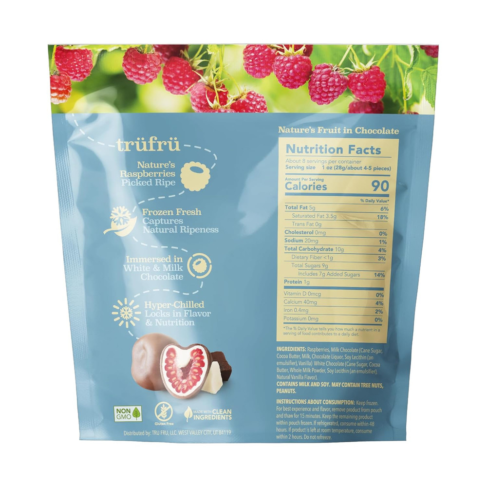 , White & Milk Chocolate Raspberries, 8 Ounce