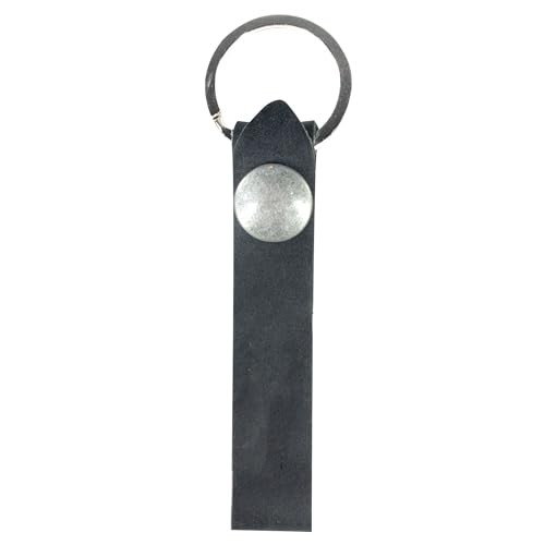 , Rustic Keychain with Belt Loop, Keyring Organizer, Slim Strap Charcoal Black