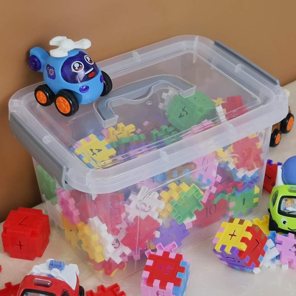 6 Quart Clear Plastic Storage Box, Latch Box with Handle, 6 Quart, clear