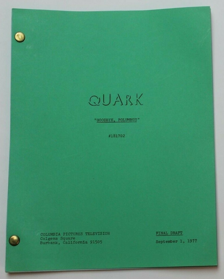 QUARK / Bruce Kane, 1970's Sci Fi TV Script "Goodbye, Polumbus" Gorgons