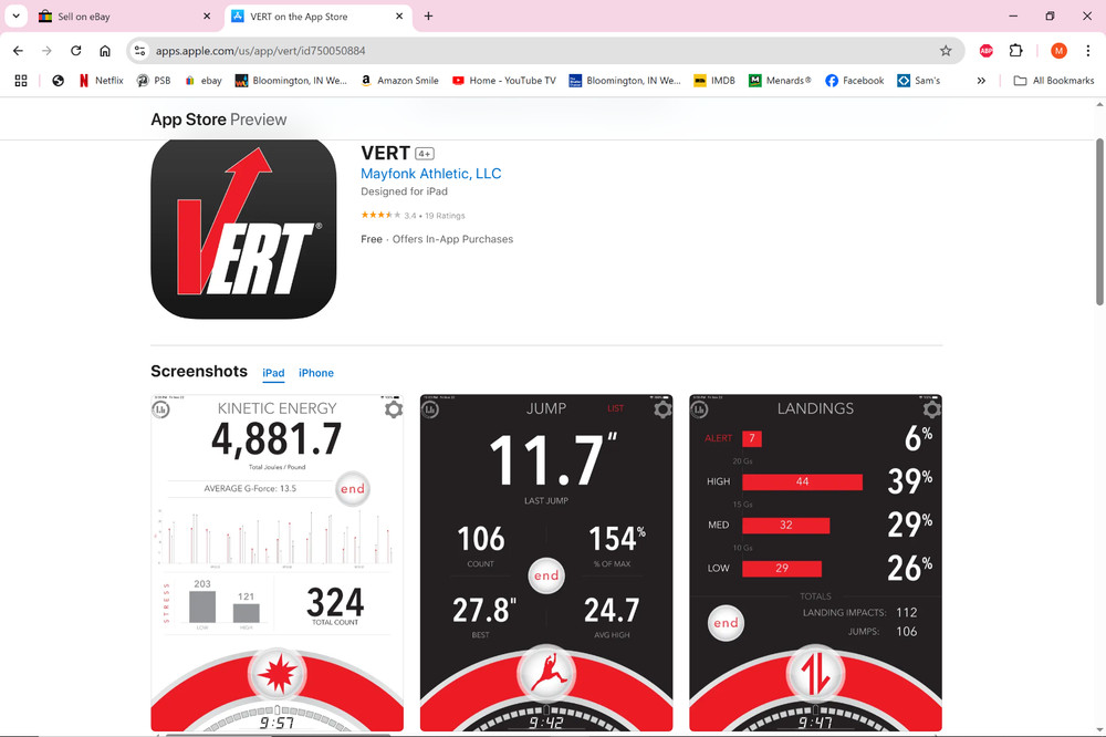 VERT Vertical Jump Sensor, Includes Sensor, Clip, Strap And Charger