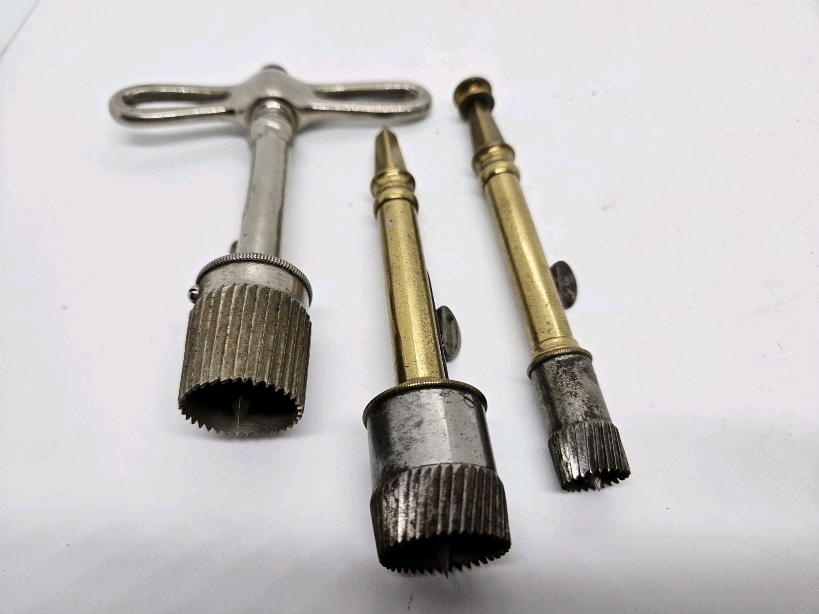 Antique 1800's Galt's Graduated Trephine Craneal Skull Bone Saw 3 Pc. Trepanning