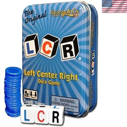 Brand New Left Center Right Blue Tin