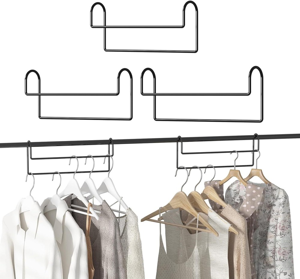 3 Pack 12" Magic Hangers for Storage, Organization & Sorting, Black