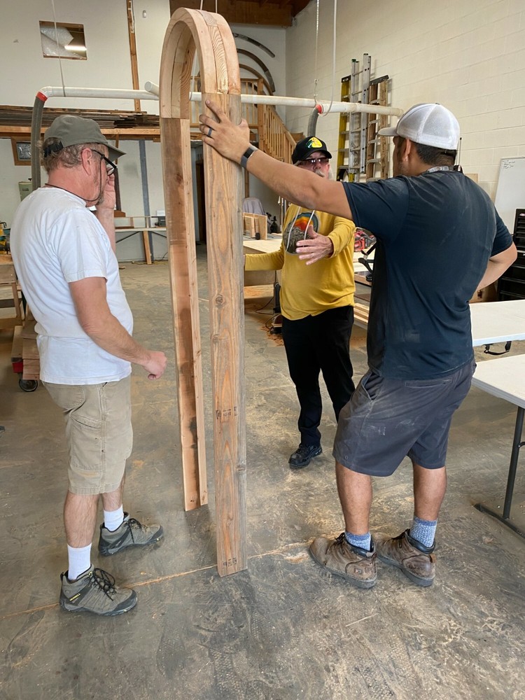 Solid alder + wrought iron pedestrian gate w/ side jambs custom your dimensions