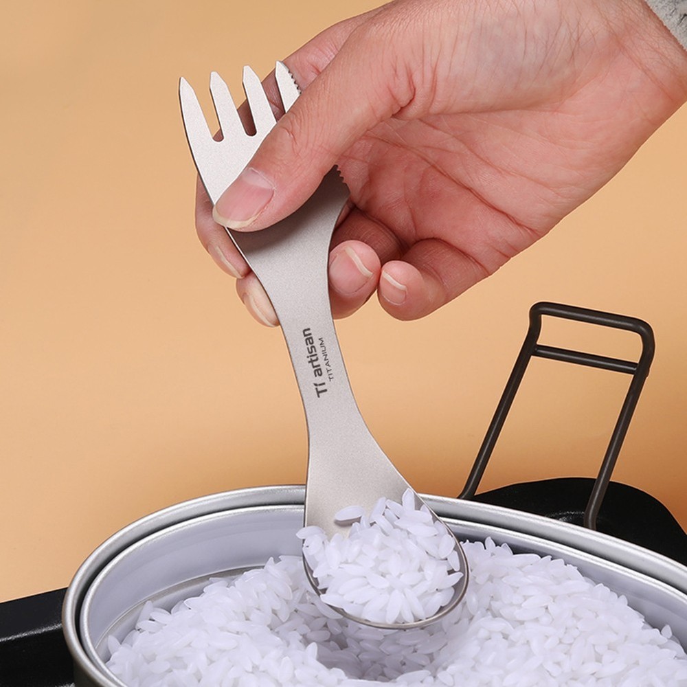 Versatile Spork Camping Practical Spoon Tableware Titanium Ultralight Utensils