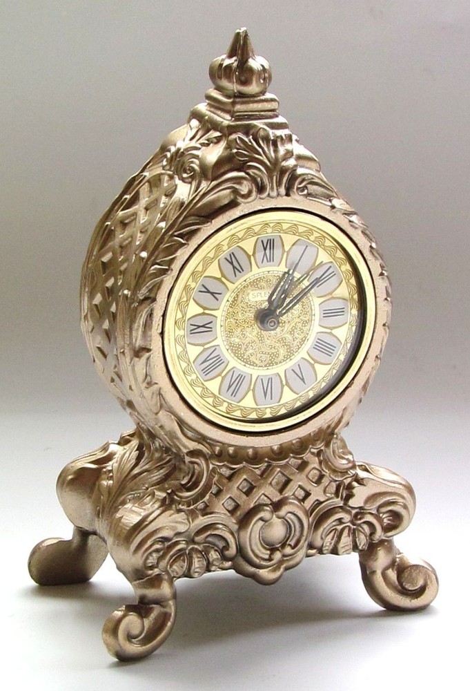 Vintage Splendex German Mechanical Mantle Clock - Working
