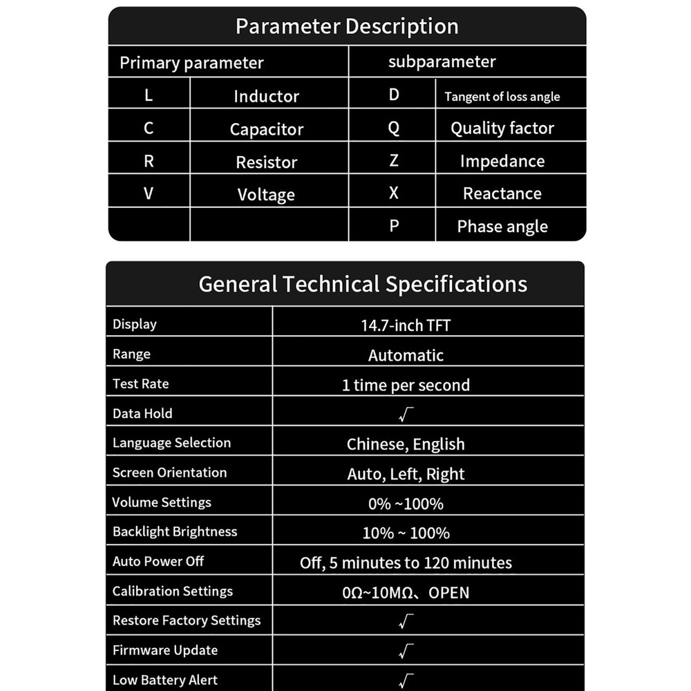 Digital Tweezers Meter With 7 Waveforms Output For Component Testing