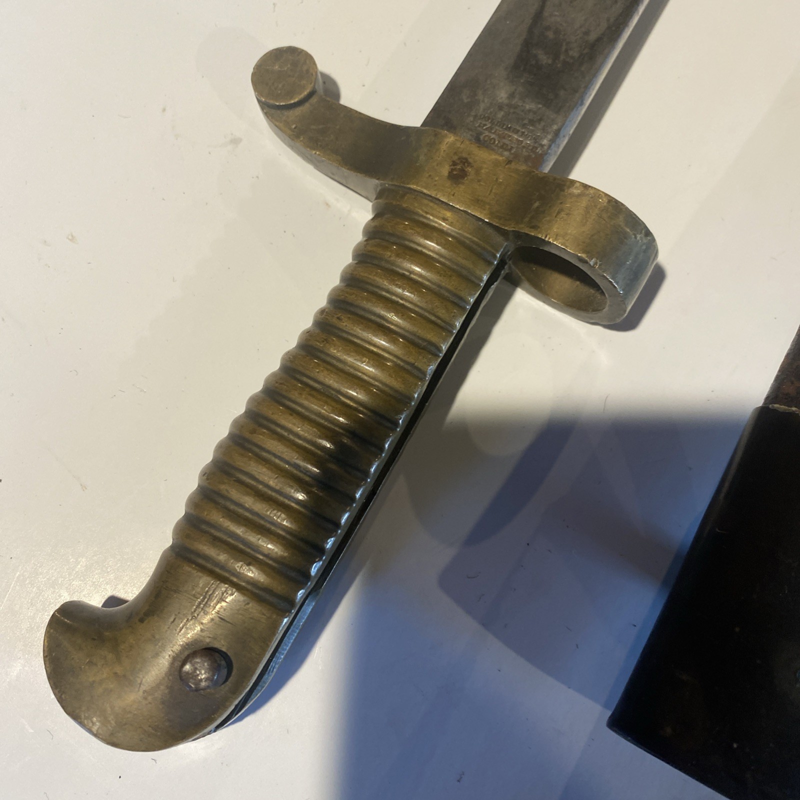 US Navy Rifle Model 1861 Collins Plymouth Whitneyville Saber Bayonet + Scabbard