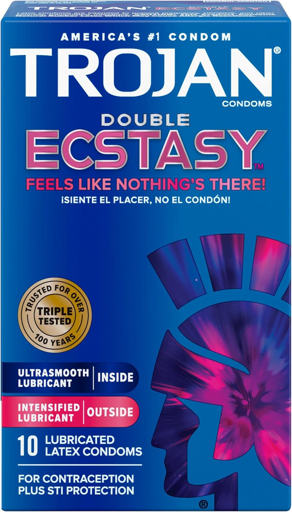Double Ecstasy Lubricated Condoms - 10 Count