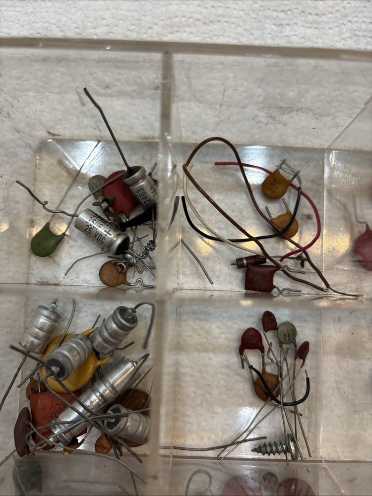 Vintage Capacitors Lot Ceramic Electrolytic Assorted Untested