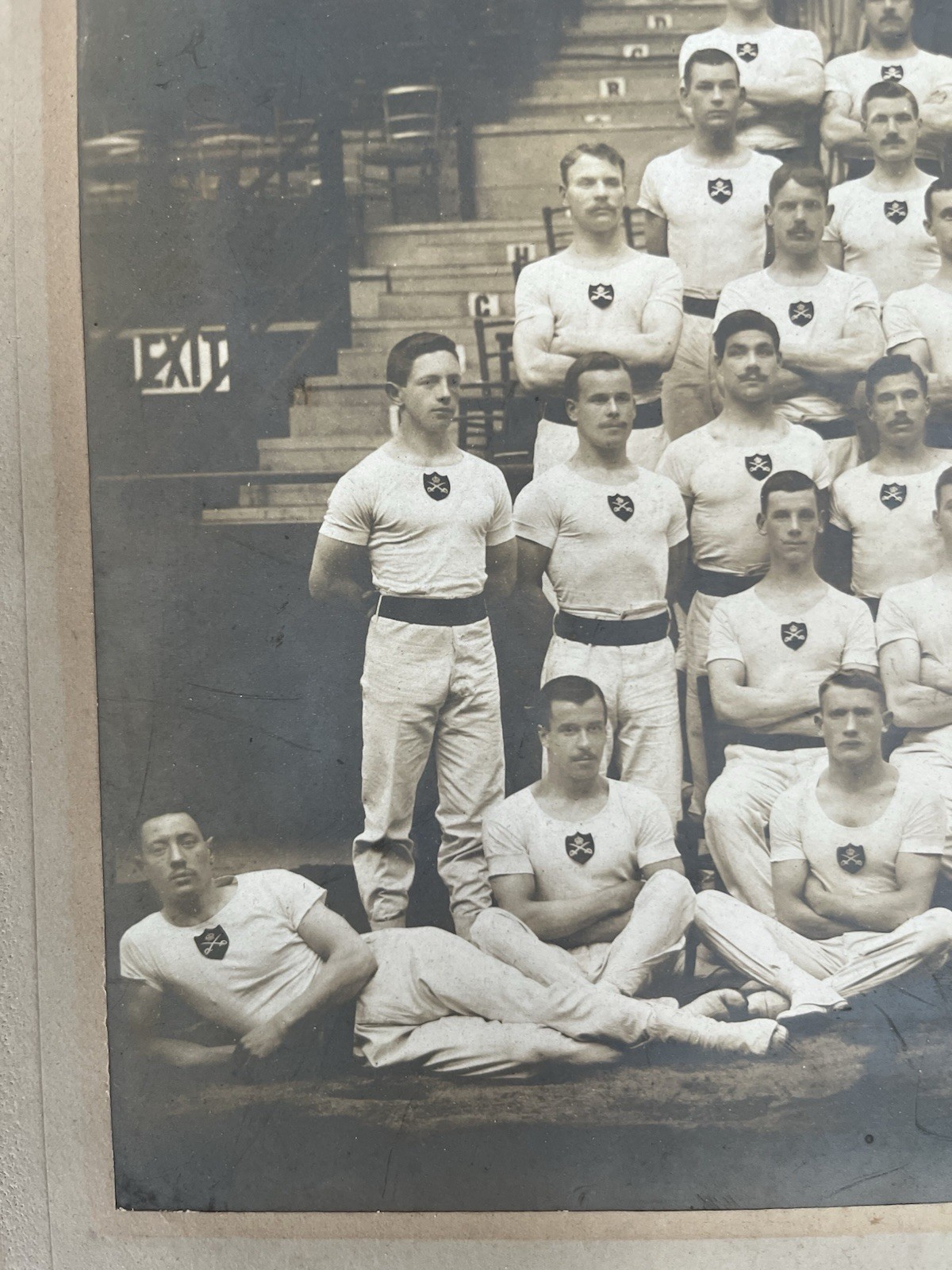 The Royal Welsh Welch Fusiliers Gymnasium Team Black & White Photograph Mounted