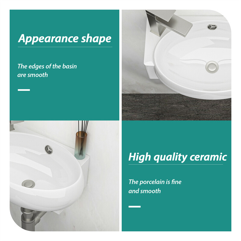 Small Wall Mount Vessel Sink Rectangle Sink White Ceramic Bathroom Sink
