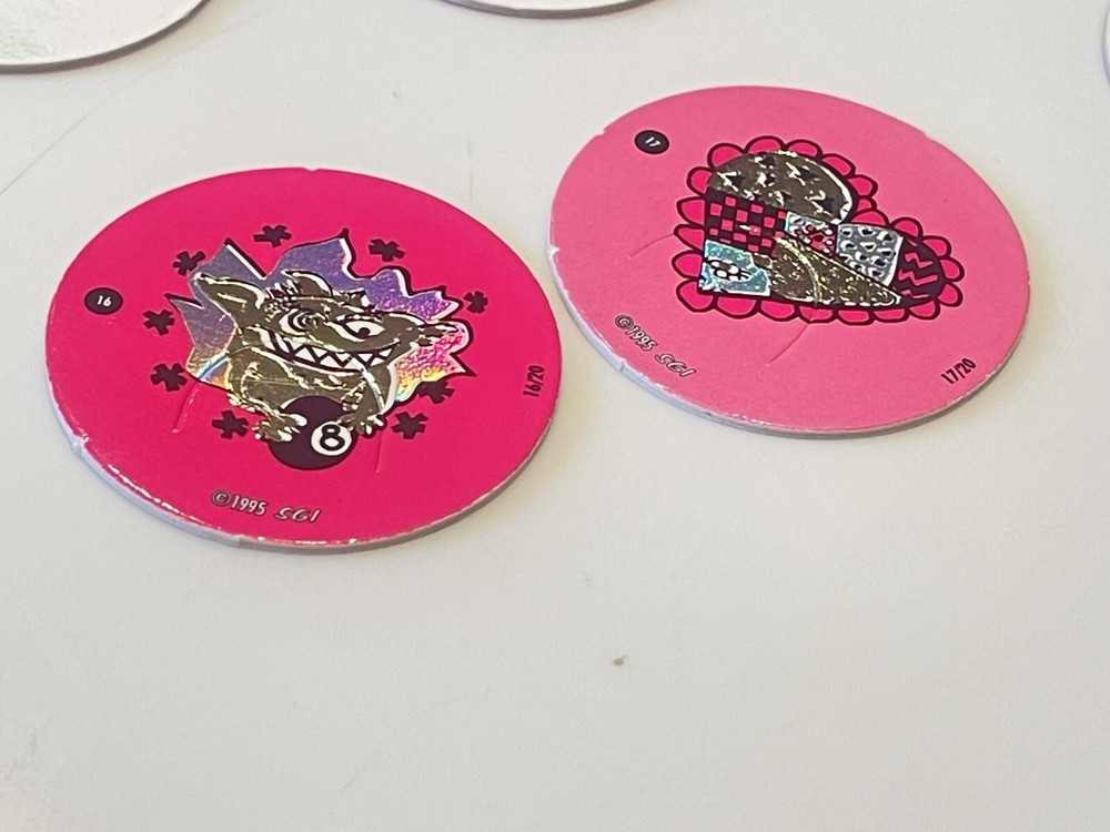 SET/20 POGS SGI 1995 Pink Foil Complete Series EUC