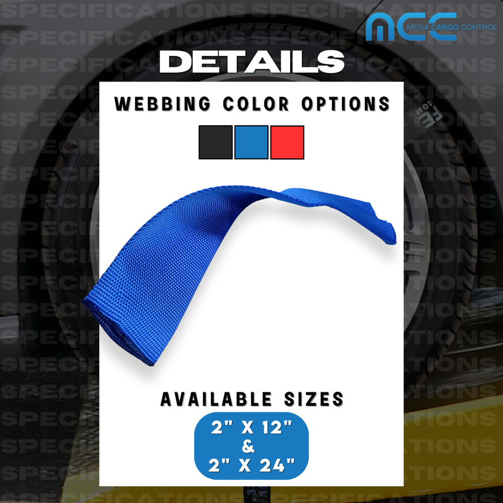 10 Pack 12" Sliding Sleeve Webbing Web Protector for 2" Ratchet Tie Down Strap