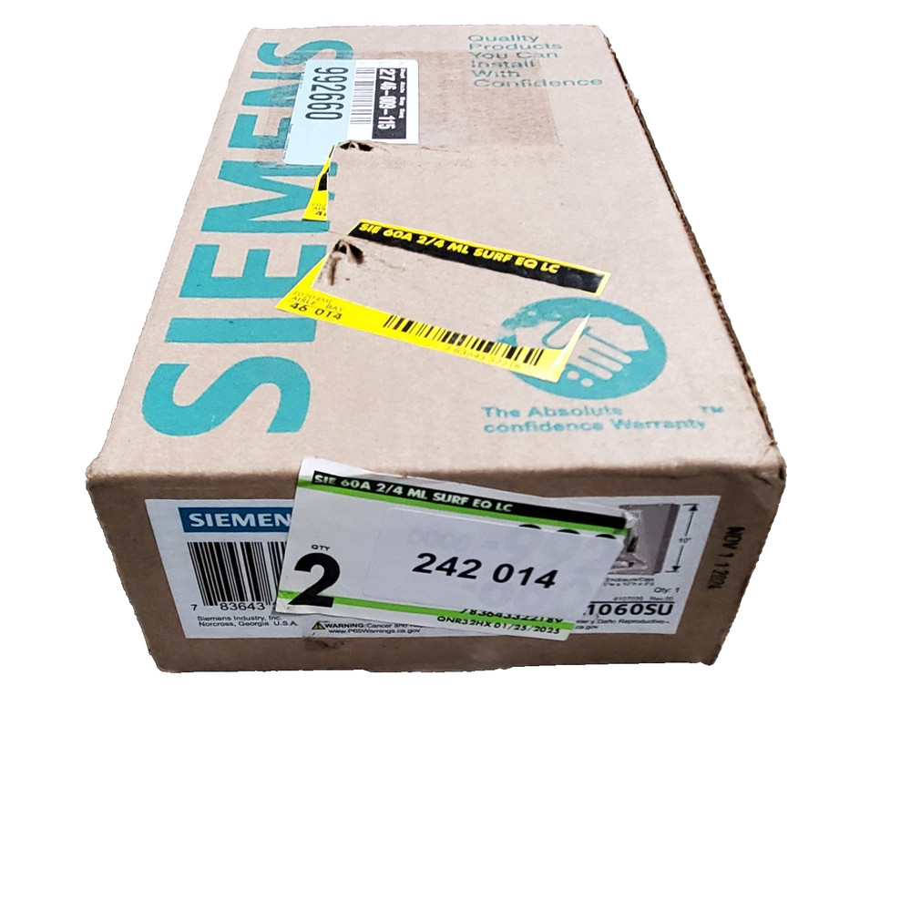 Siemens  E0204ML1060SU Amp 2-Space 4-Circuit Main Lug Surface Mount Load Center