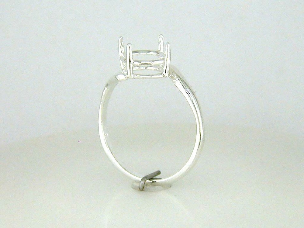 Oval Bypass Wire Mount Ring Setting Sterling Silver