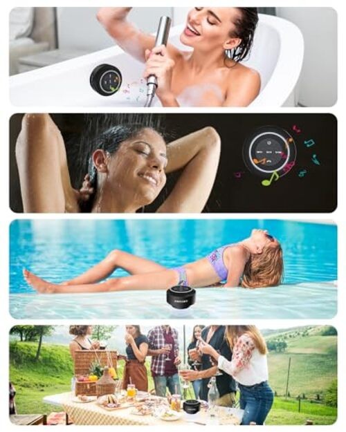 Mini Bluetooth Shower Speaker with Suction Cup, Wireless Shower Speaker