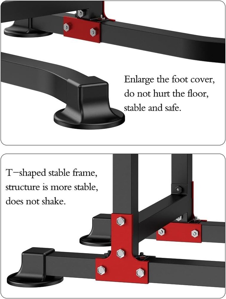 Adjustable Bench Power Tower Dip Station Pull up Bar Strength Training Workout