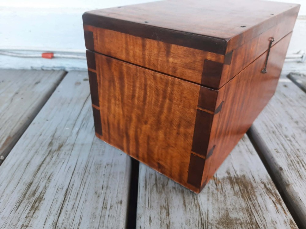 Antique REPRO 19th Tiger Maple Document Box