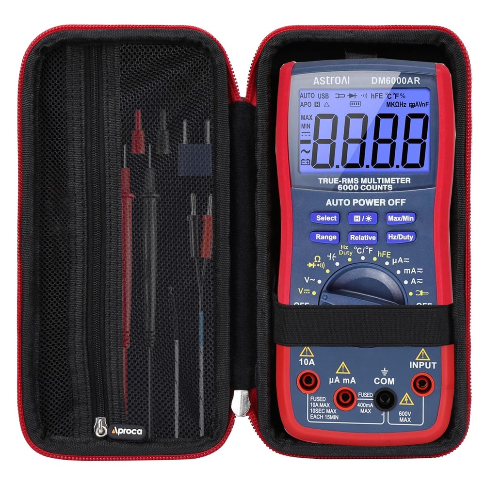 Aproca Case Compatible with AstroAI TRMS 6000 Digital Multimeter Analyzer Red