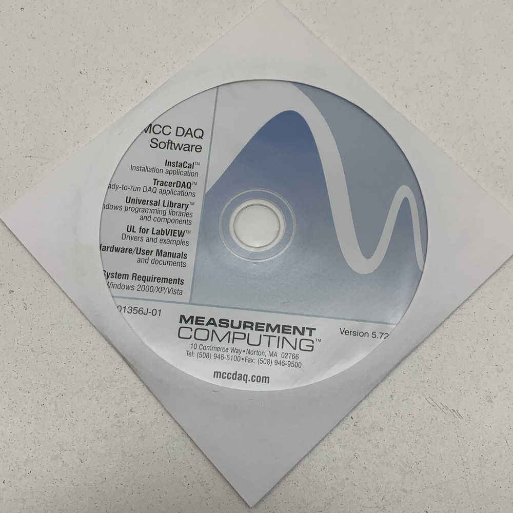 National Instruments 501356J-00 MCC DAQ Software CD-ROM CD Kit Version 5.72