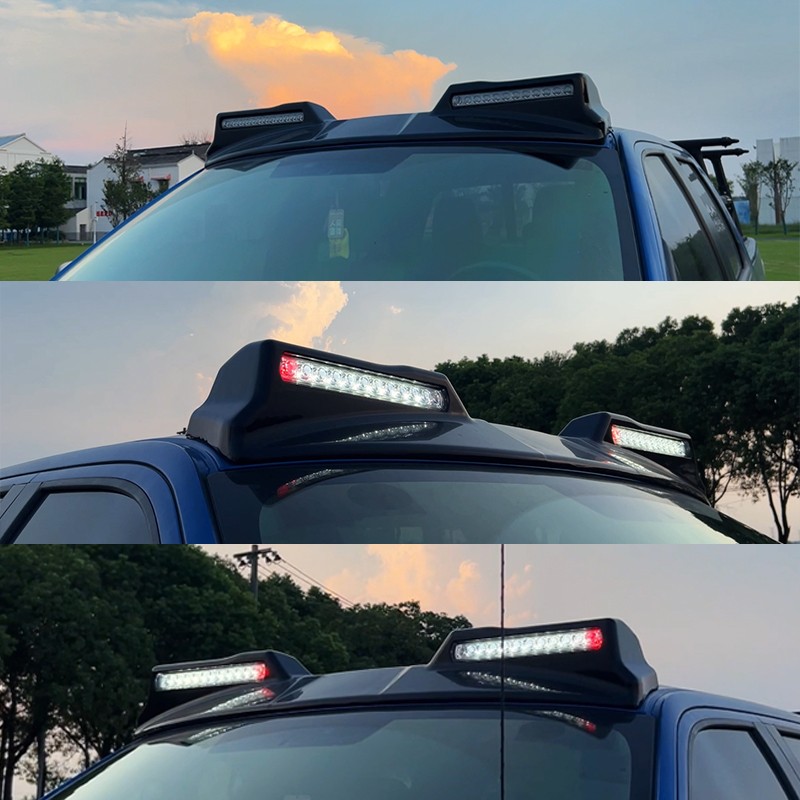For 2019-2023 2024 RAM 1500 Gloss Black Lamp Model Roof Top Light Bar W/ LED DRL