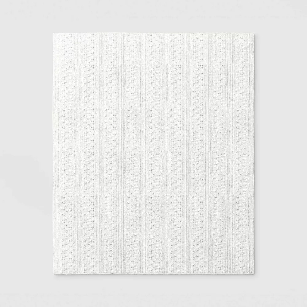 50"x60" Dimensional Knit Throw Off White - Threshold