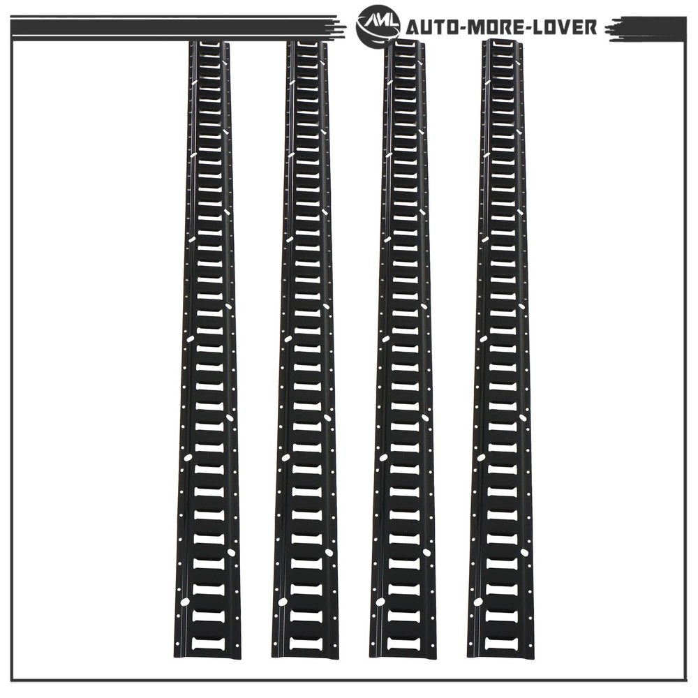 6 Feet Long E Track Rails Black Finish 4 Pack Fit For Cargo Management System