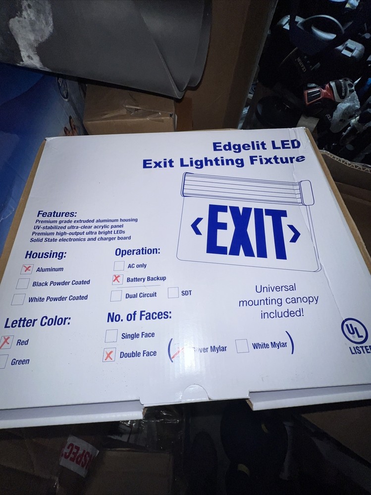 EDGELIT LED EXIT LIGHTING FIXTURE NIB