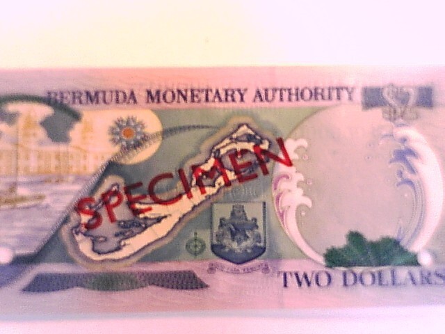 Bermuda 2000 Two Dollar SPECIMEN note Choice Crisp Uncirculated.