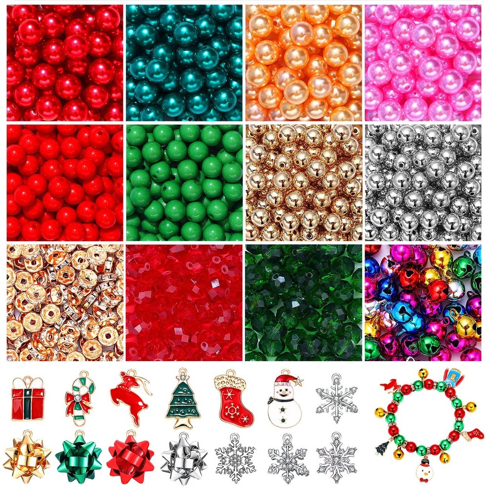 700PCS Christmas Beads Charms for Small, Assorted +