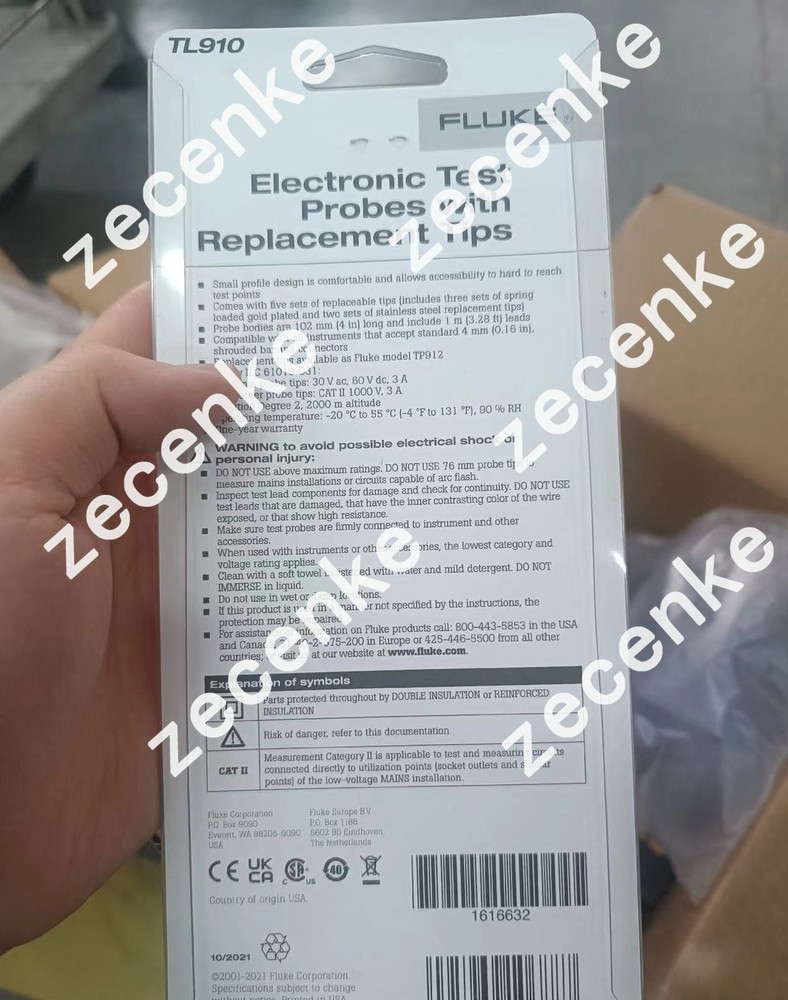 Fluke TL910 TL910 Electrical Test Probe Set Original Authentic Free Shipping