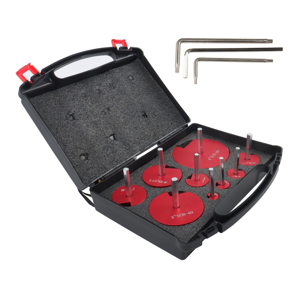9Pcs PVC Fitting Pipe Reamer Tool Kit Hub Socket Saver Set w/ 1/2" - 4" Reamers