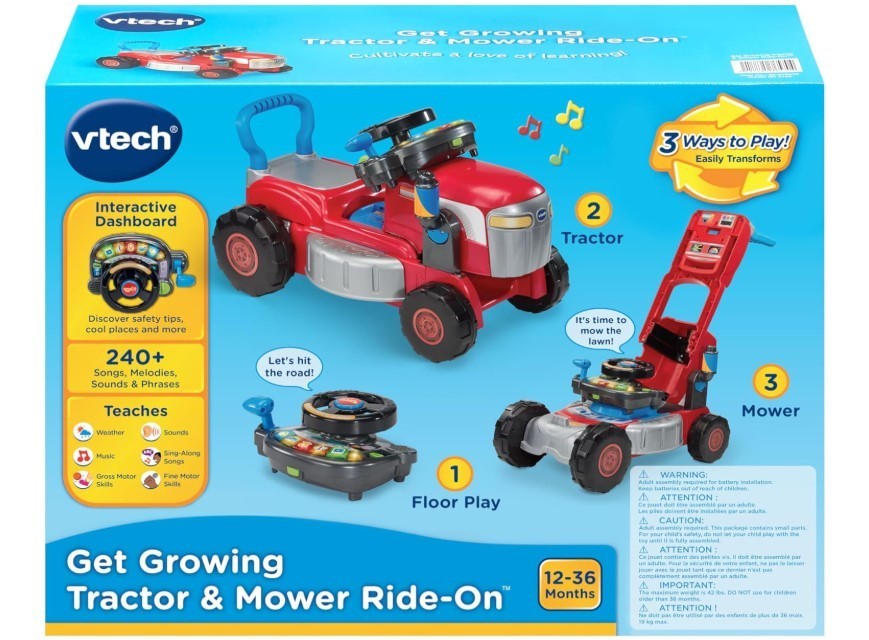 VTech Get Growing Tractor and Mower Ride-On