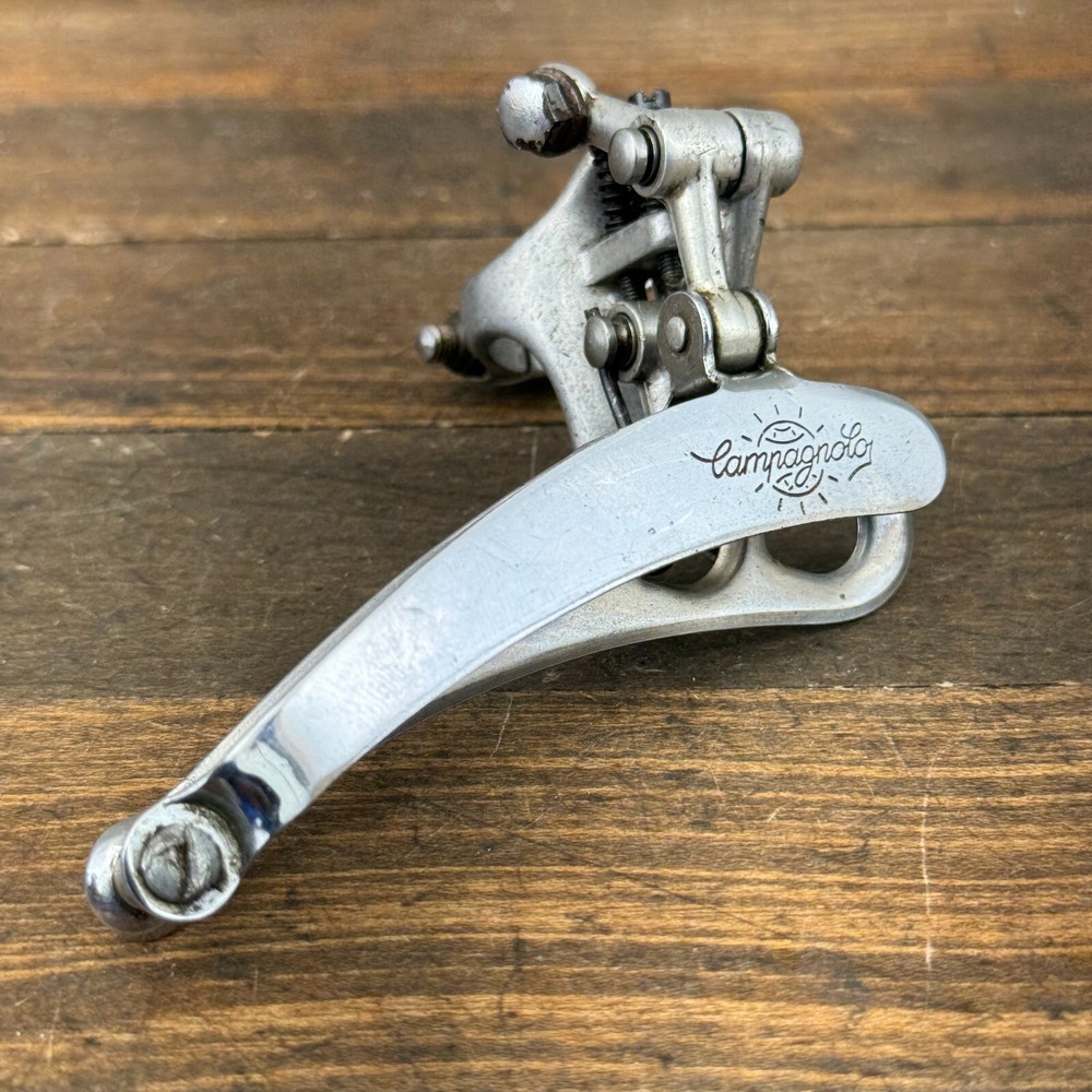 Vintage Campagnolo Record Front Derailleur Bottom Pull Flat Cut Out Clamp C2