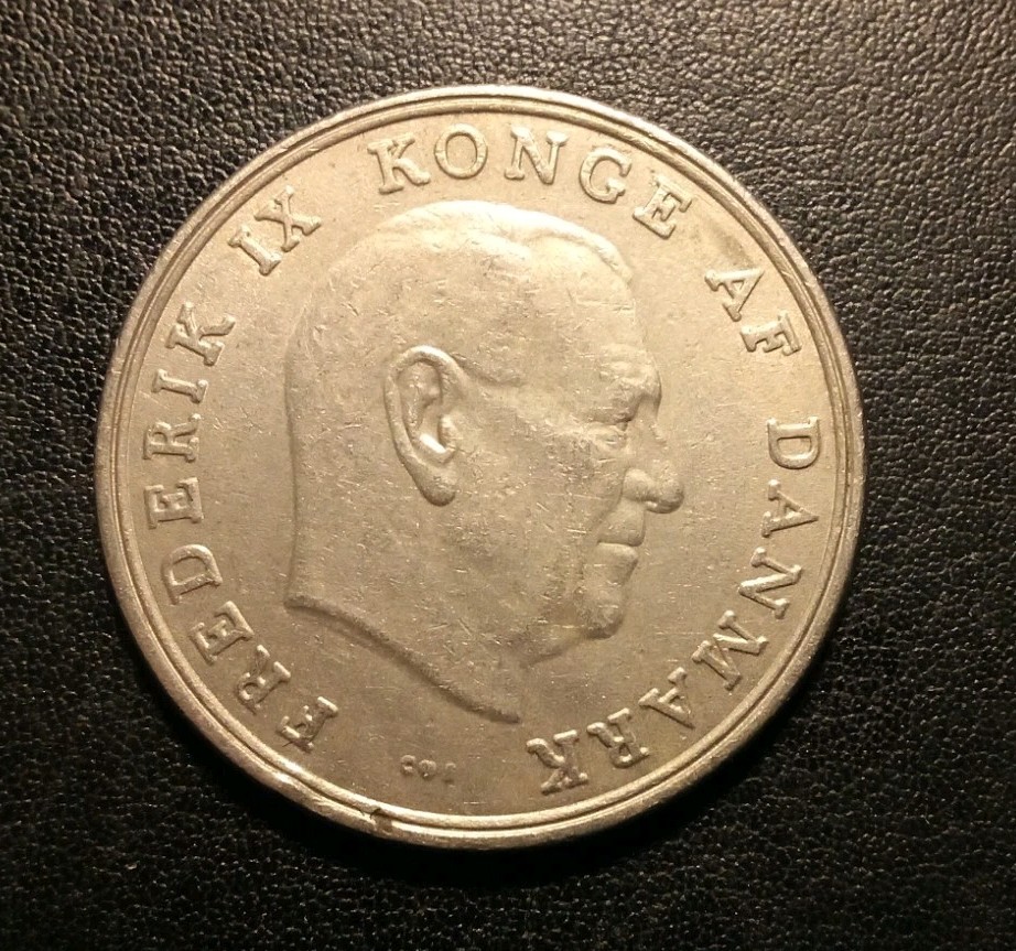 1966 Denmark Five Kroner Coin