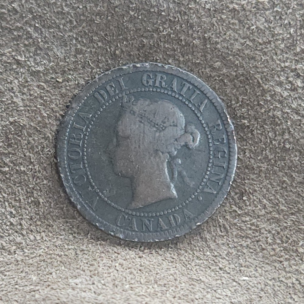 Canada 1876 Large Cent Victoria Maple Leaf Wreath One Cent Early Date