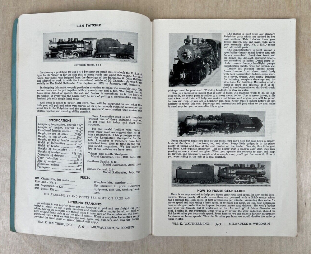 1947 Walthers Catalog for Model Railroaders