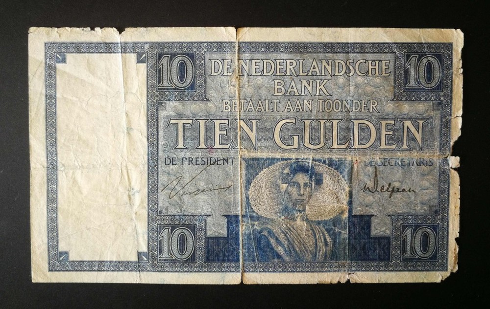 Netherlands 10 Gulden 1925 VG