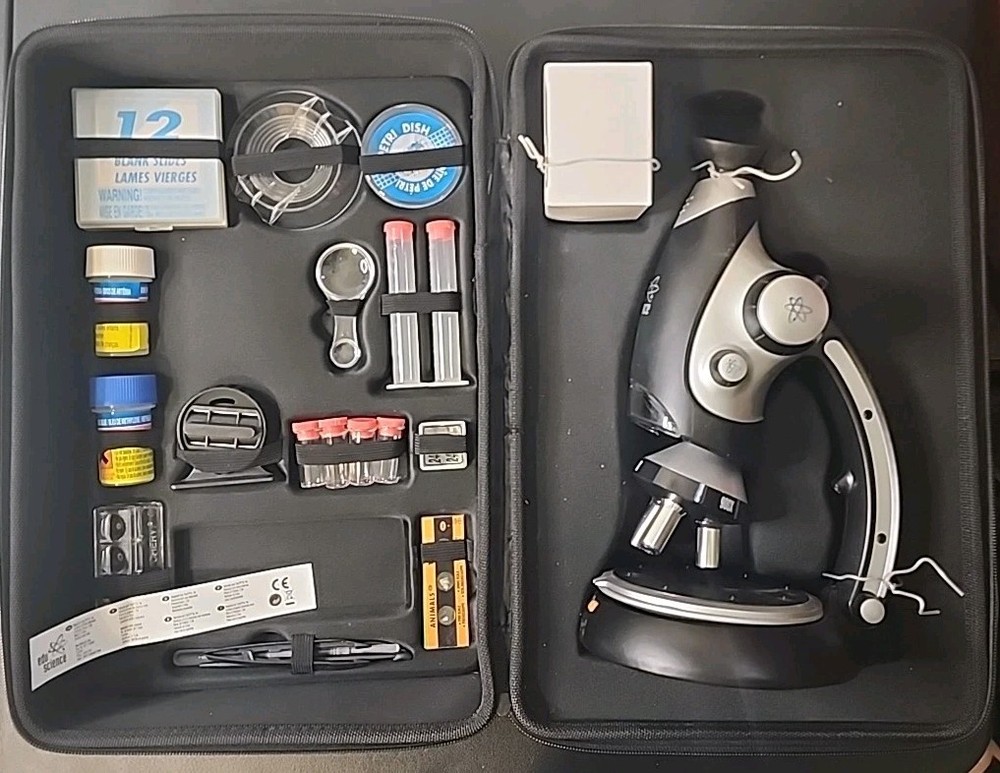 MICROSCOPE MACRO VIEW EDU Science 900x COMPLETE SET & CARRYING CASE