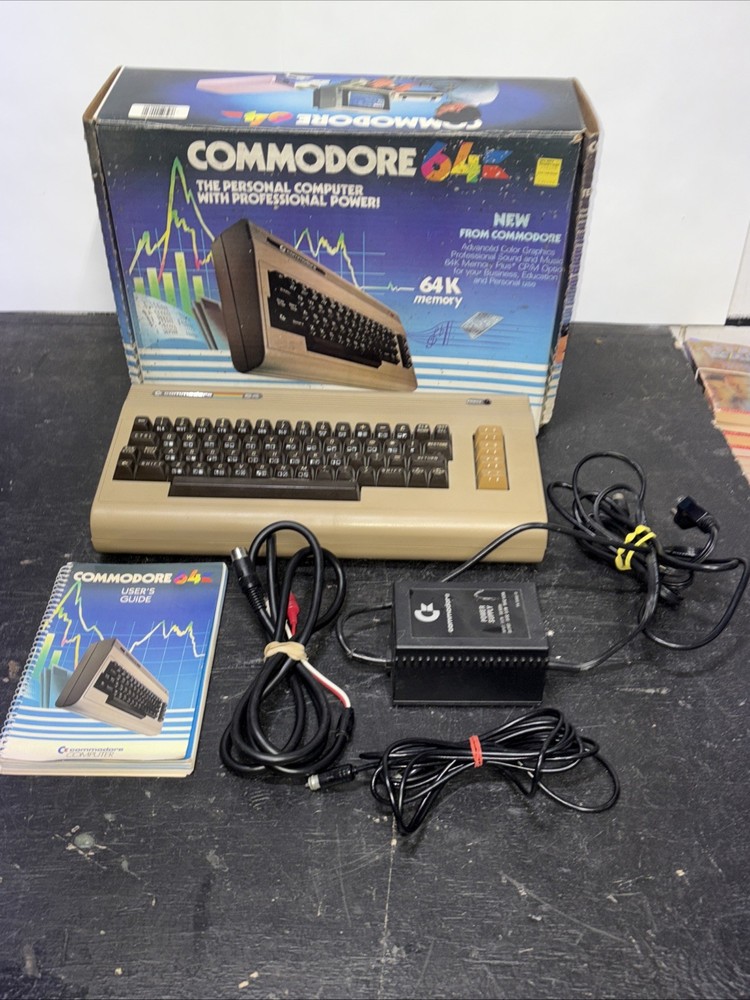 Commodore 64 w. Box Cleaned Tested Working & Guaranteed Vtg Retro Gaming