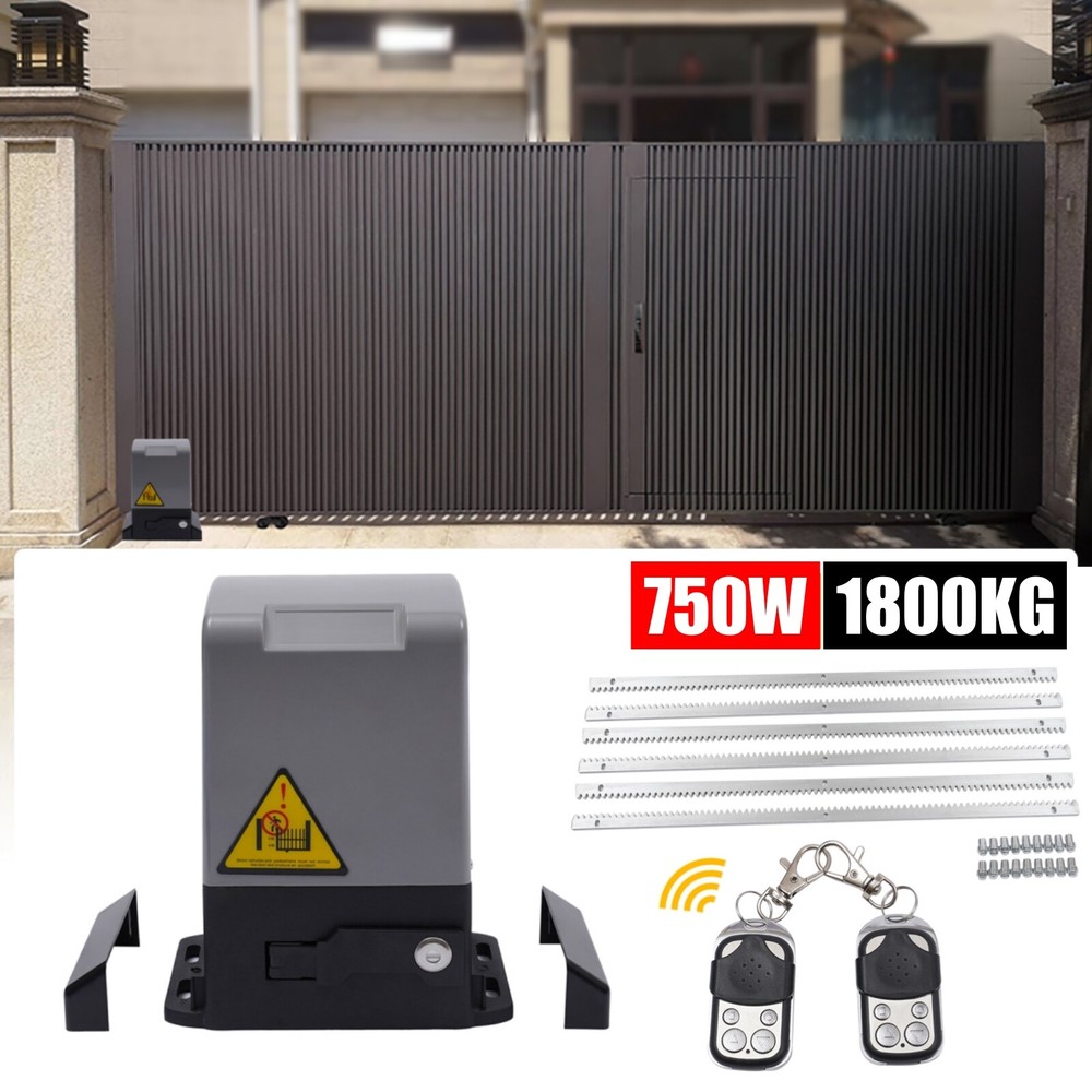 3968LBS Automatic Electric Sliding Gate Opener Operator Rack Driven+Remotes&Rack