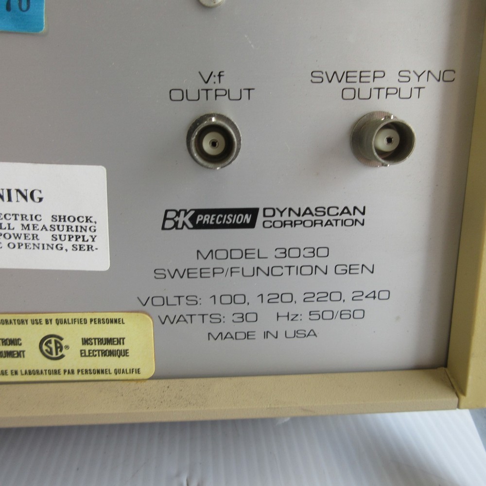 BK Precision Dynascan 3030 Sweep/ Function Generator - UNTESTED as is