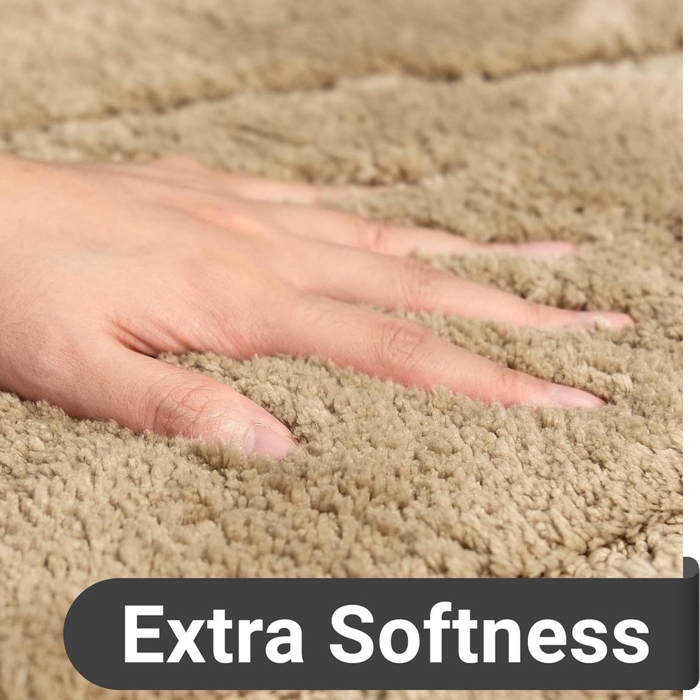 DEXDE Bathroom Rugs Runner 24 x 60 2' x 5' (Rectangular), Beige
