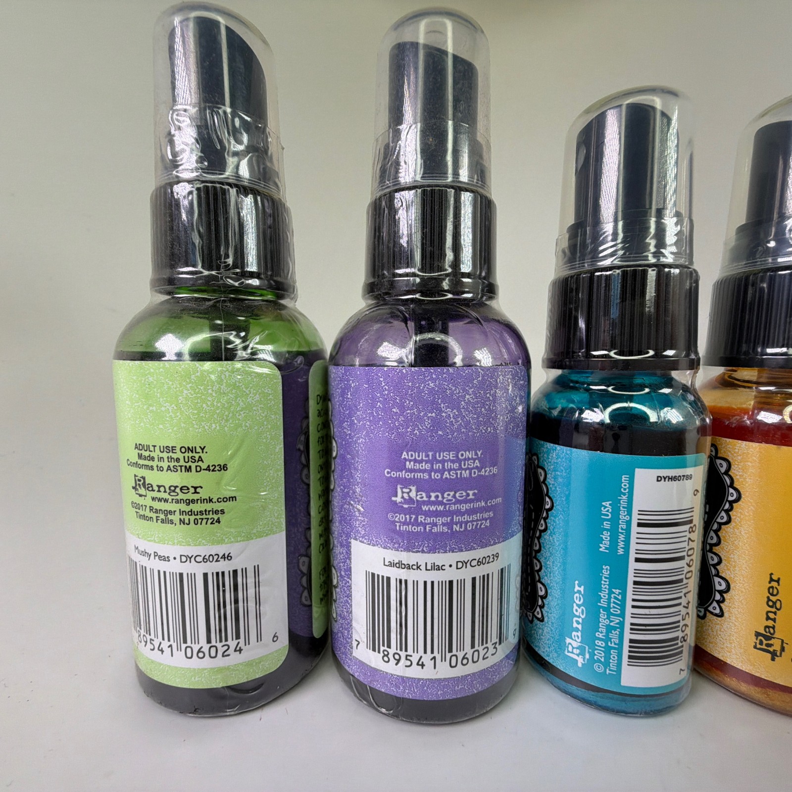 Lot of 5 Dylusions Ink & Shimmer Sprays - Mushy Peas Calypso Teal & More