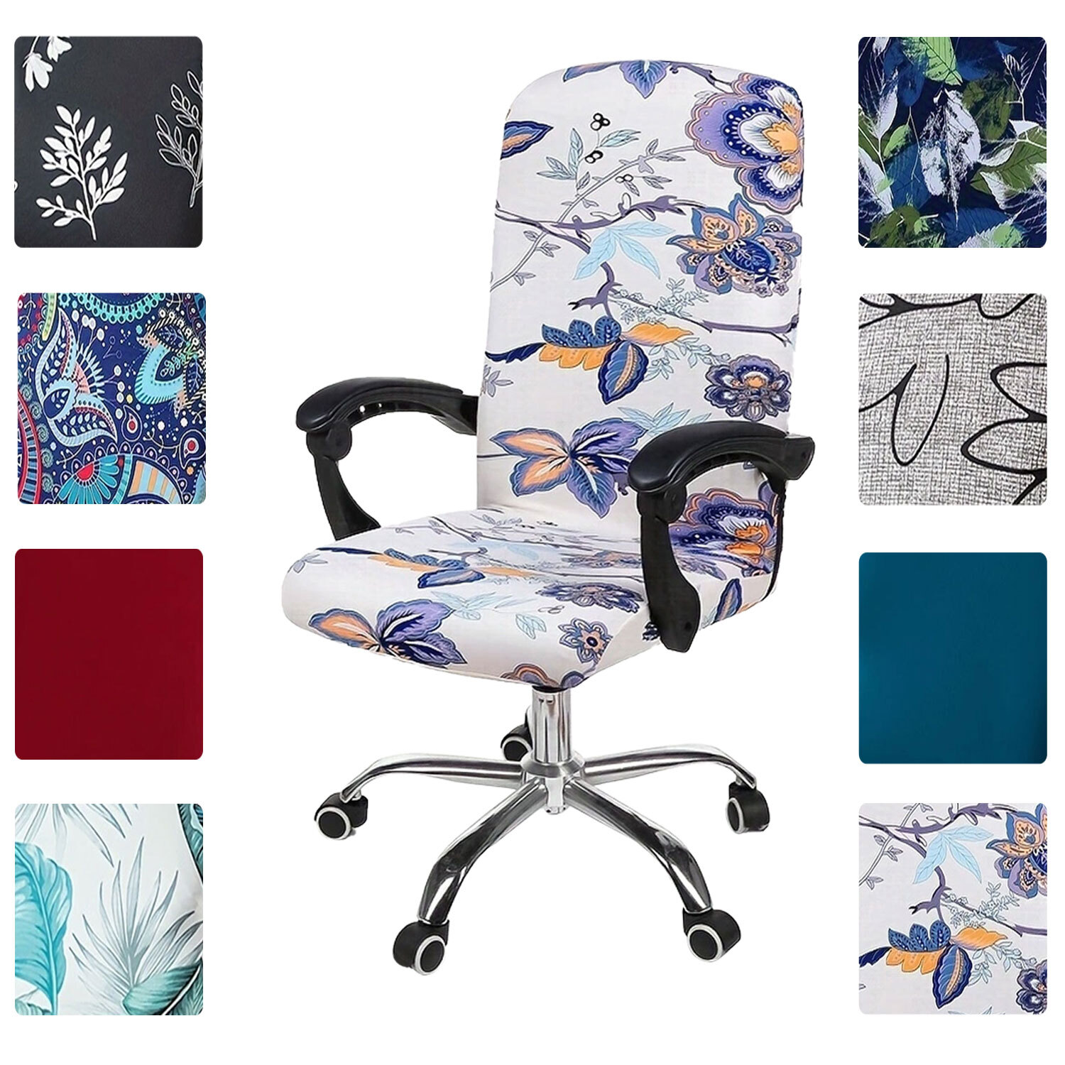 Stretchable computer swivel chair cover Desk chair protection, household items